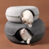 Daymira Donut Cave Bed Cat House & Condo With Faux Fur