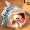 Daymira Soft Cozy Cat & Dog Bed, Cat House Style Shark Cute