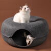 Daymira Donut Cave Bed Cat House & Condo With Faux Fur