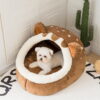 Daymira Soft Dog & Cat Bed, Cute Indoor Dog House With Faux Fur