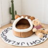 Daymira Soft Dog & Cat Bed, Cute Indoor Dog House With Faux Fur