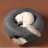 Daymira Donut Cave Bed Cat House & Condo With Faux Fur