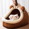 Daymira Soft Dog & Cat Bed, Cute Indoor Dog House With Faux Fur