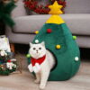 Daymira Pine Cat & Dog House, Cute Cat Tree Bed