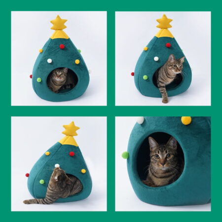 mainimage1Pet-Cat-Bed-Christmas-Comfortable-Pet-Bed-Christmas-Tree-Winter-Warm-Pets-Nest-Cat-House-Mat