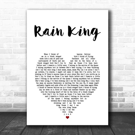 Counting Crows Rain King White Heart Song Lyric Art Print