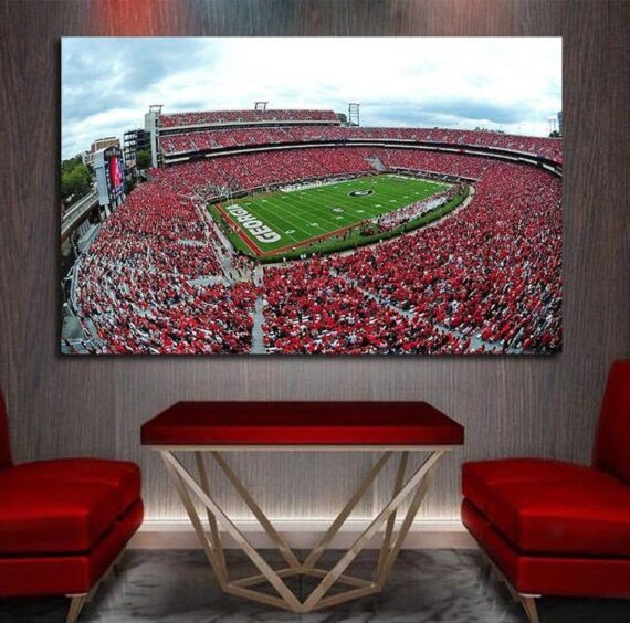 Georgia Bulldogs Football Stadium - Sanford Stadium Aeriel View Print