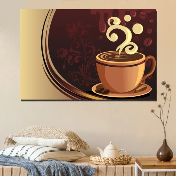 Coffee Cup Poster Wall Art Canvas - Daymira store