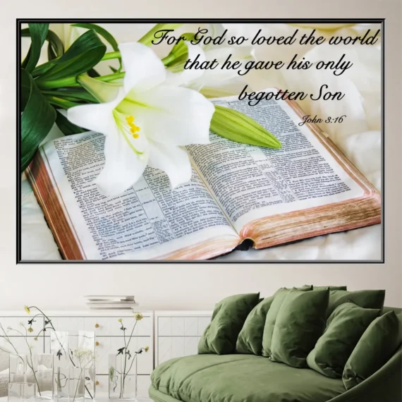 For God So Loved The World Wall Art Canvas - Daymira store