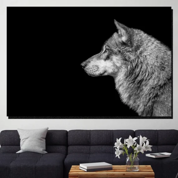 Wolf Side View Wall Art Canvas - Daymira store