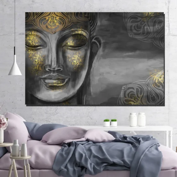 Golden Crown Buddha Wall Art Canvas - Daymira store