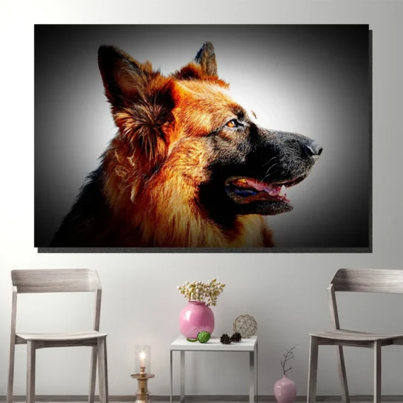 Long Haired German Shepherd Wall Art Canvas - Daymira store