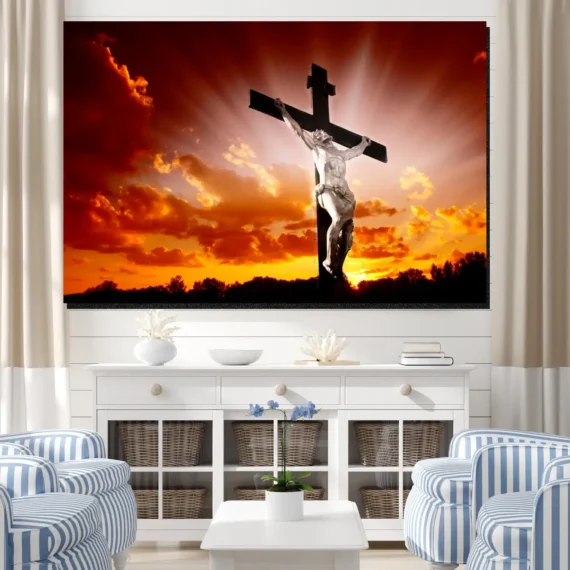 Jesus Christ and The Rising Sun Wall Art Canvas - Daymira store