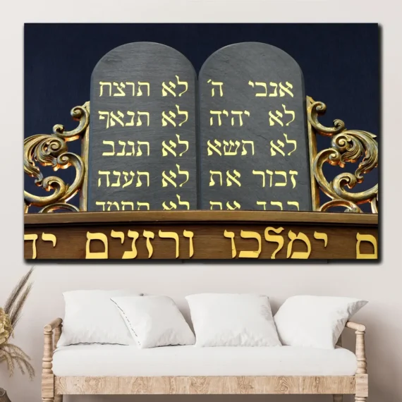 The Ten Commandments in Stone Wall Art Canvas - Daymira store