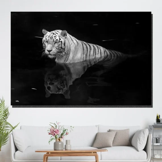 White Tiger Reflection Wall Art Canvas – Daymira store – Daymira™ Wear ...