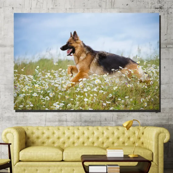 Running German Shepherd Wall Art Canvas - Daymira store