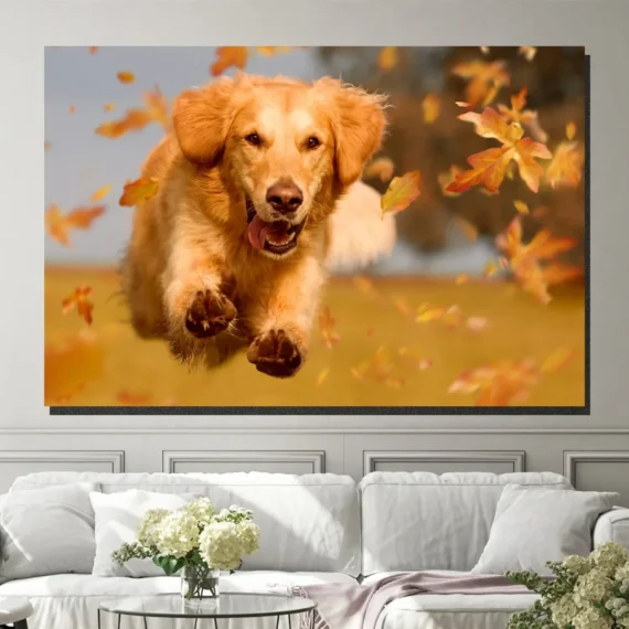 Happy Golden Retriever Wall Art Canvas - Daymira store