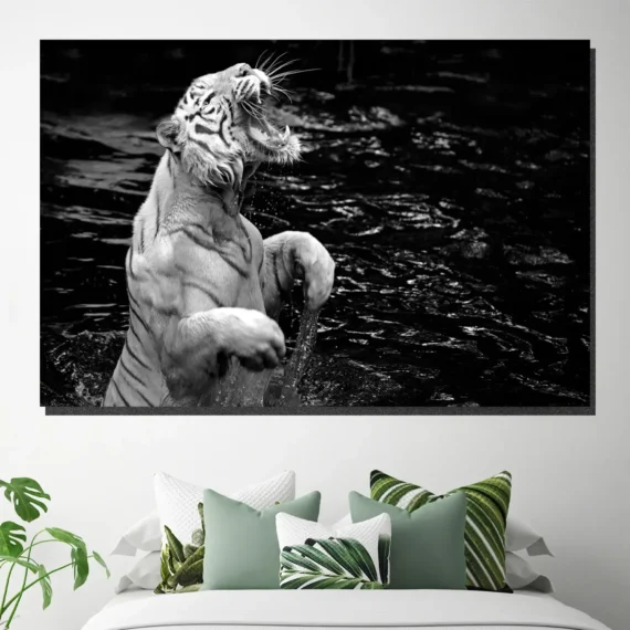 White Tiger Wall Art Canvas - Daymira store