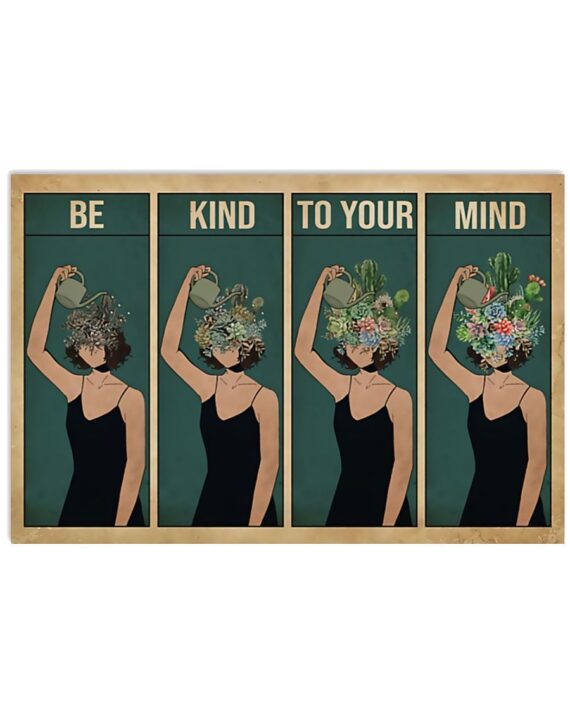 Gardening Girl Be Kind To Your Mind Horizontal Poster/Canvas