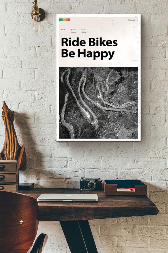 Ride Bikes Be Happy Cycling Poster Daymira™ Wear For Everyday Pleasant