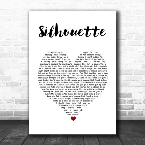 Tom Odell Silhouette White Heart Song Lyric Art Print