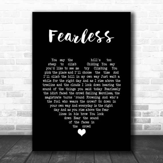 Pink Floyd Fearless Black Heart Song Lyric Music Art Print