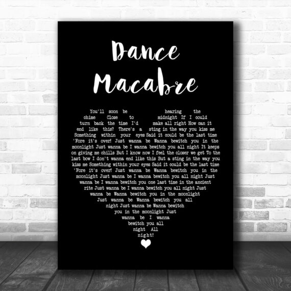 Ghost Dance Macabre Black Heart Song Lyric Wall Art Print