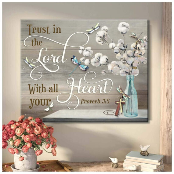Trust In The Lord Dragonfly Matte Canvas