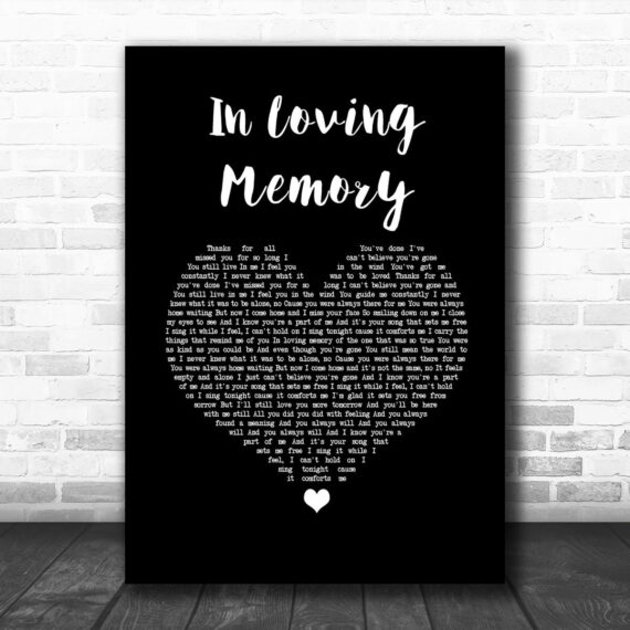 Alter Bridge In Loving Memory Black Heart Song Lyric Wall Art Print