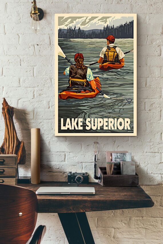 Kayaking Lake Superior Poster