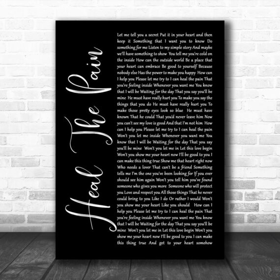 George Michael Heal The Pain Black Script Song Lyric Music Wall Art Print