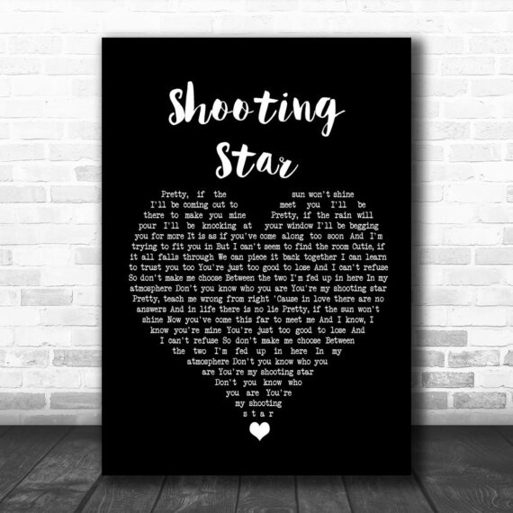 Air Traffic Shooting Star Black Heart Song Lyric Wall Art Print