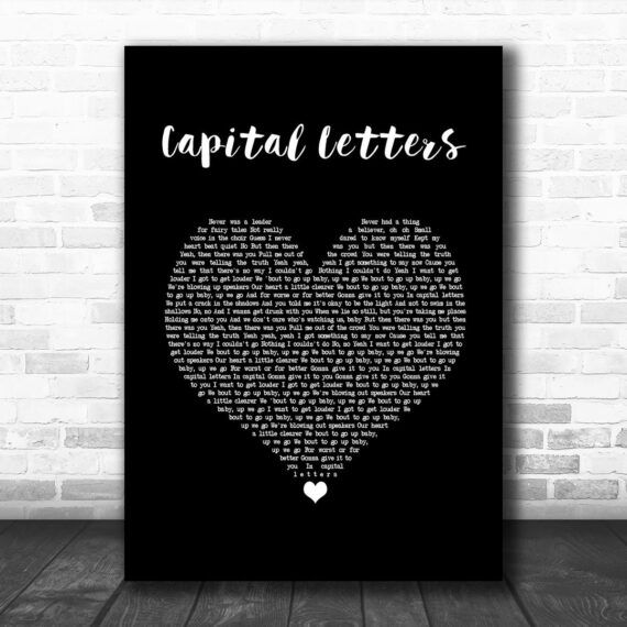 Hailee Steinfeld & Bloodpop Capital Letters Black Heart Song Lyric Wall Art Print