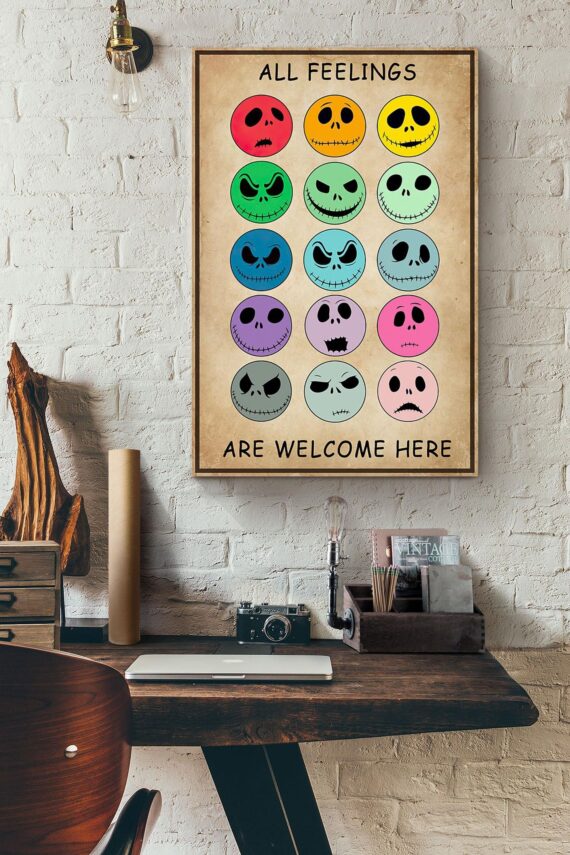 Skellington All Feelings Are Welcome Here Poster