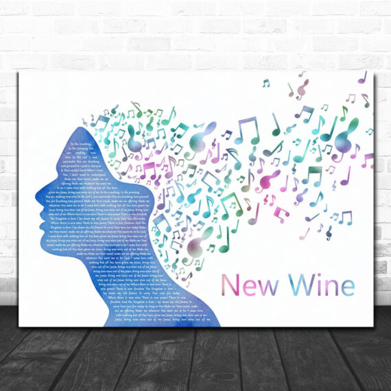 Hillsong Worship New Wine Colourful Music Note Hair Song Lyric Wall Art Print