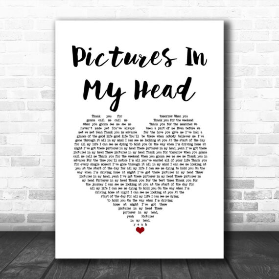 Westlife Pictures In My Head White Heart Song Lyric Music Art Print