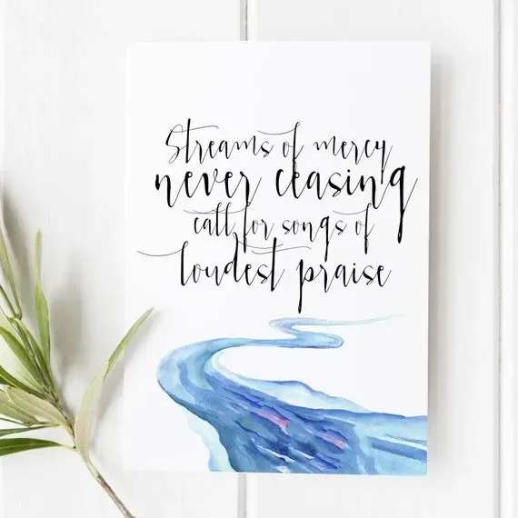 Come Thou Fount Of Every Blessing  Hymn Lyrics Scripture Canvas/Poster