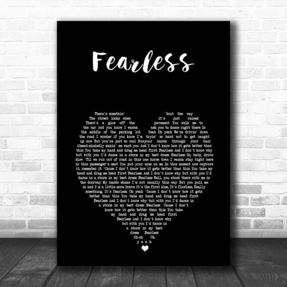 Taylor Swift Fearless Black Heart Song Lyric Print