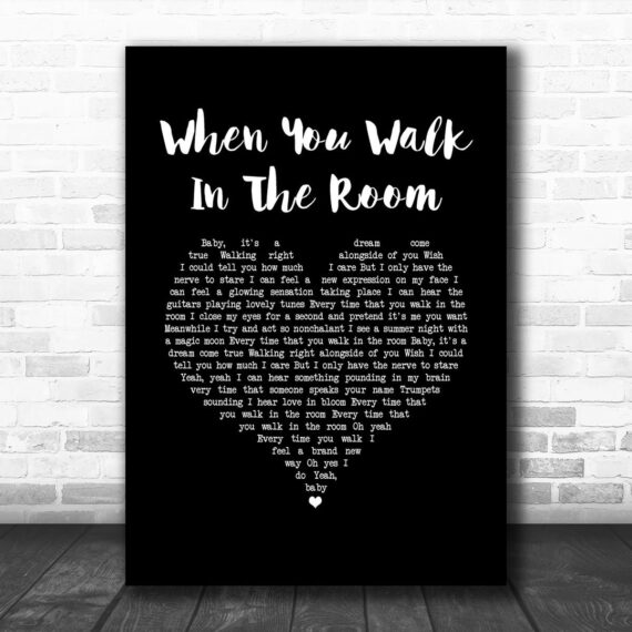 Paul Carrack When You Walk In The Room Black Heart Song Lyric Art Print