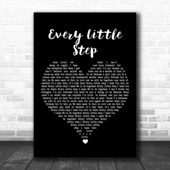 Bobby Brown Every Little Step Black Heart Song Lyric Art Print