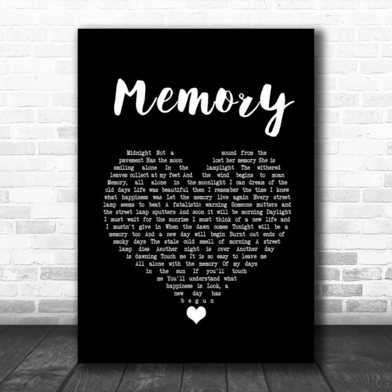 Barbra Streisand Memory Black Heart Song Lyric Art Print