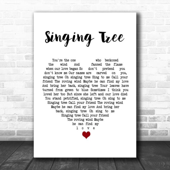 Elvis Presley Singing Tree White Heart Song Lyric Art Print