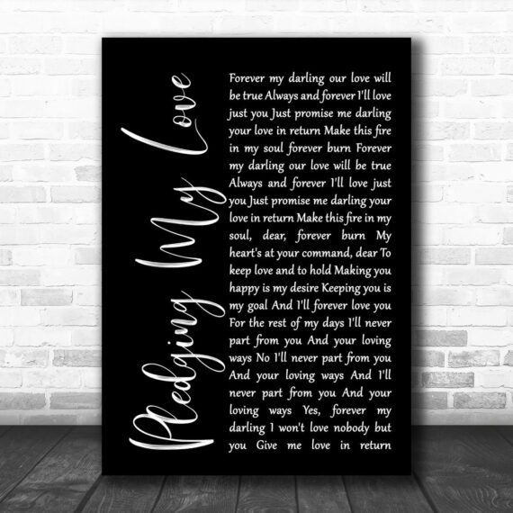 Marvin Gaye & Diana Ross Pledging My Love Black Script Song Lyric Music Wall Art Print