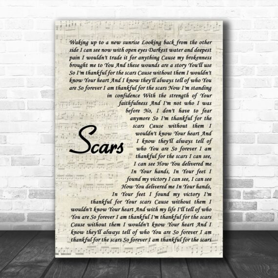 I AM THEY Scars Vintage Script Song Lyric Art Print