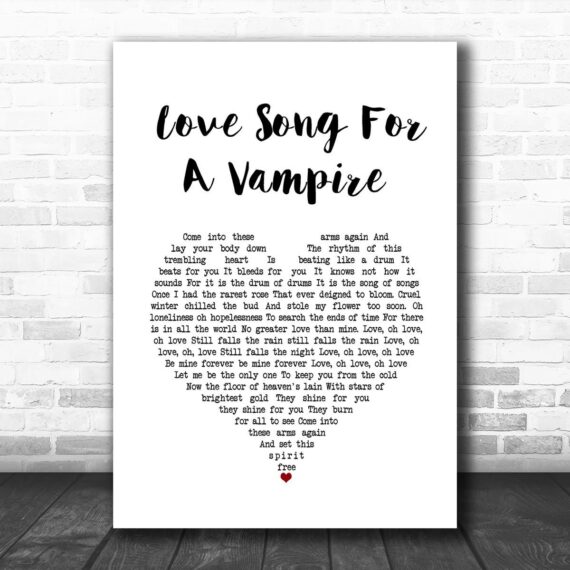 Annie Lennox Love Song For A Vampire White Heart Song Lyric Wall Art Print