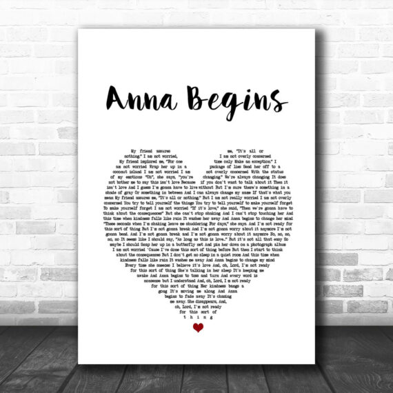 Counting Crows Anna Begins Heart Song Lyric Music Wall Art Print