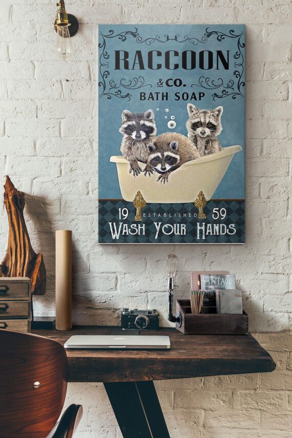 Raccoon Company Bath Soap Poster