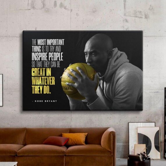 Kobe Bryant Inspired Famous Basketball Legends Motivational Quote High Quality Canvas And Poster - Daymira Store