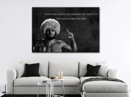 Khabib Nurmagomedov Poster, Gym Wall Decor Canvas - Daymira Store