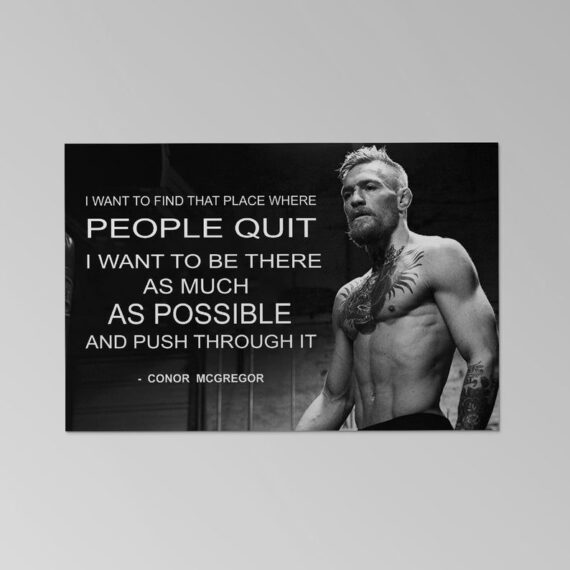 Conor McGregor Wall Decor Push Through It Quote Poster Home Workplace Artwork Boxing - Daymira Store